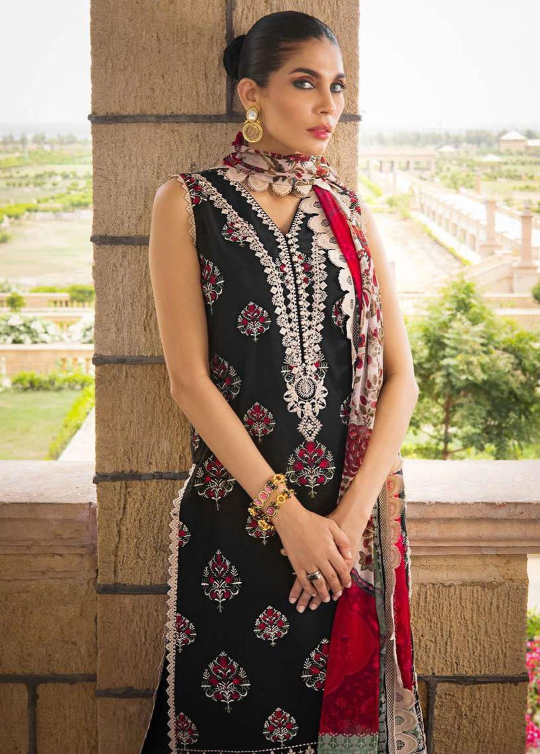 Zainab Chottani Embroidered Lawn Suits Unstitched 3 Piece ZC23L 9A - Luxury Collection