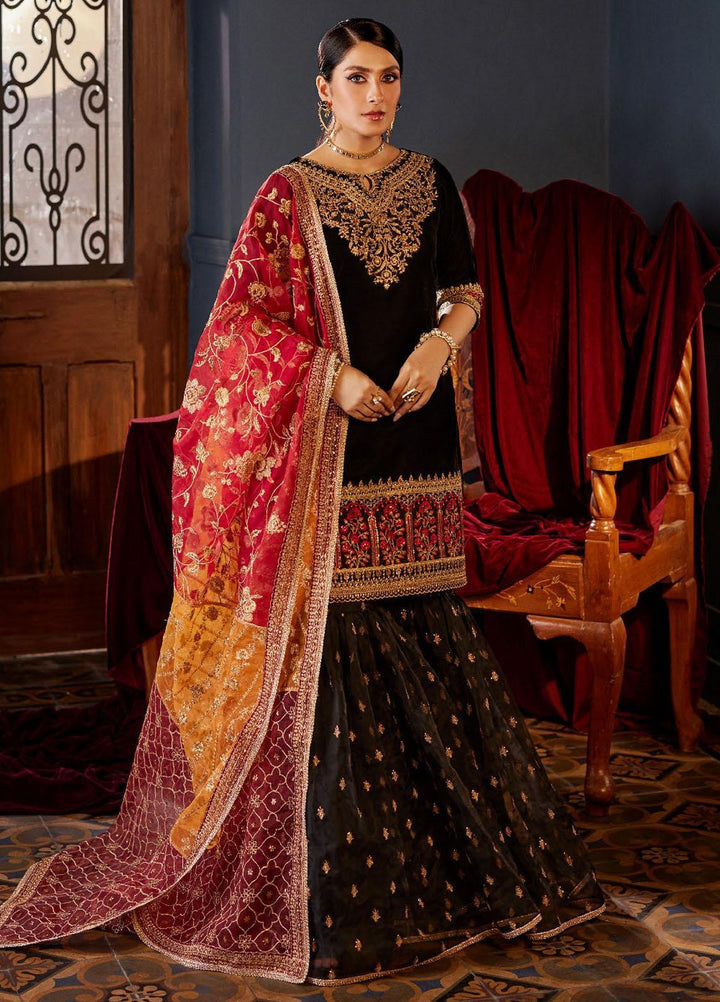 Zainab Chottani Embroidered Velvet Suits Unstitched 3 Piece ZC23UV D2 Mehar Mah - Luxury Collection