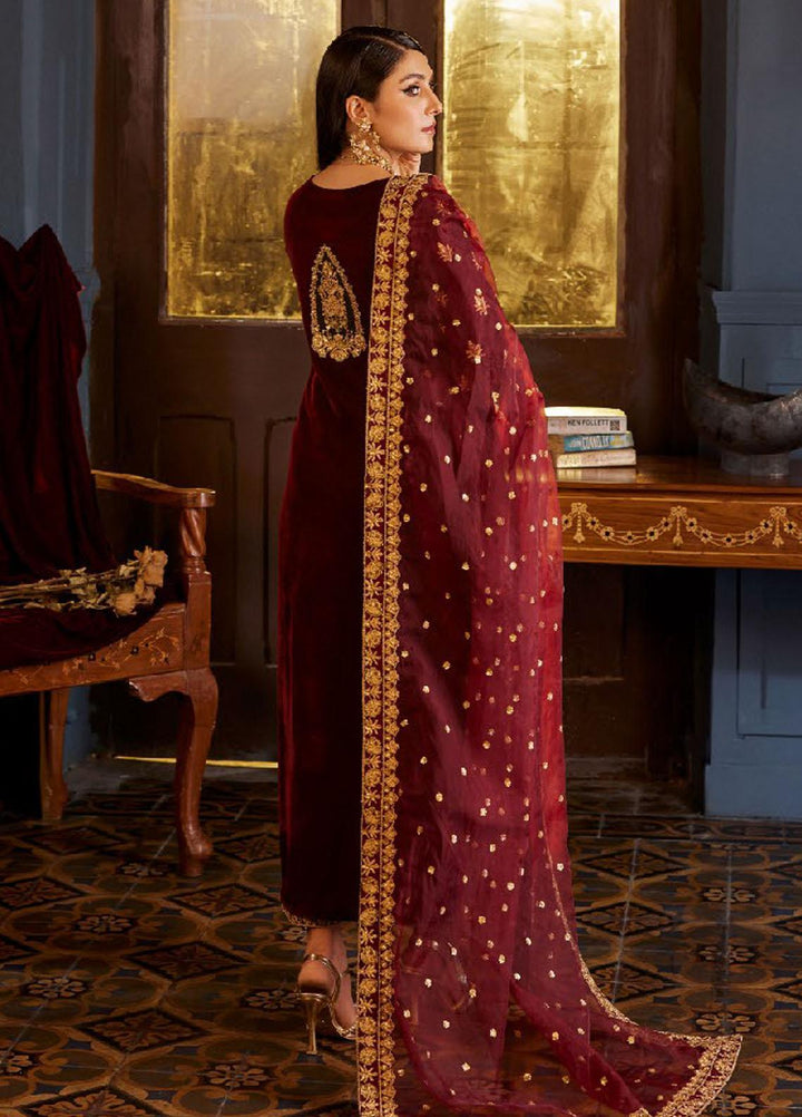 Zainab Chottani Embroidered Velvet Suits Unstitched 3 Piece ZC23UV D3 Ziba - Luxury Collection