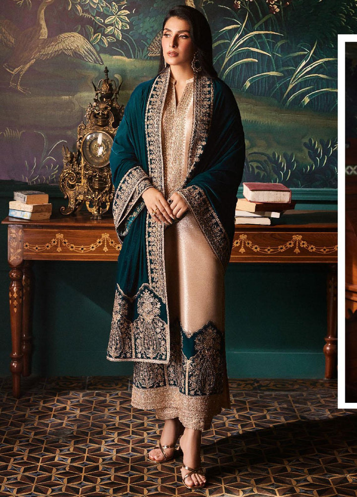 Zainab Chottani Embroidered Brocade Suits Unstitched 3 Piece ZC23UV D6 Amber - Luxury Collection