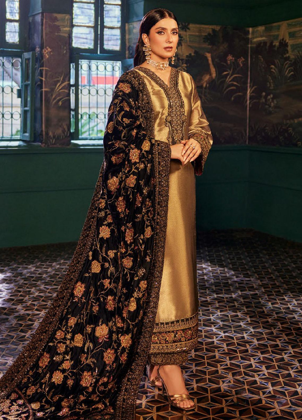 Zainab Chottani Embroidered Brocade Suits Unstitched 3 Piece ZC23UV D7 Maysa - Luxury Collection