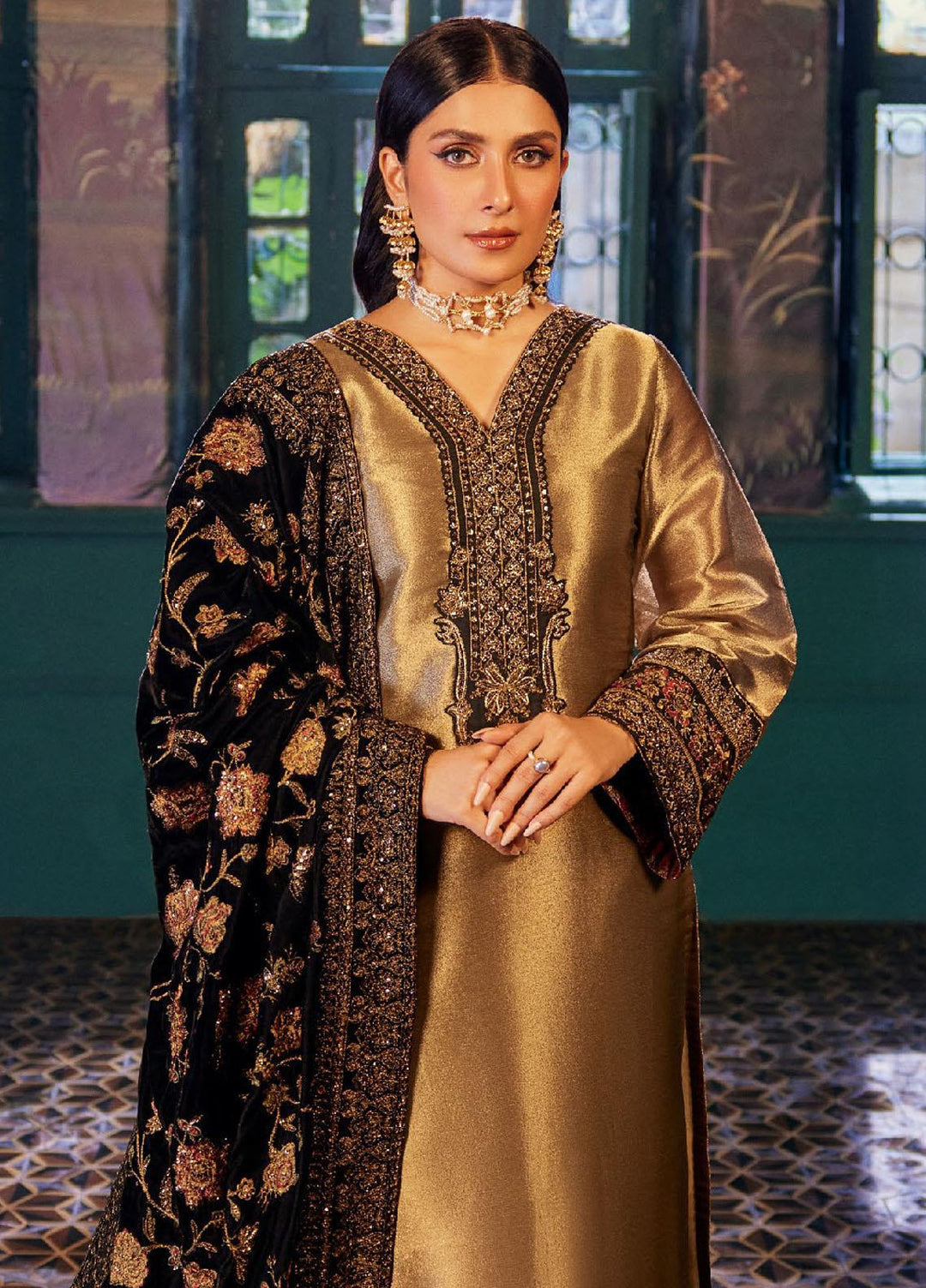 Zainab Chottani Embroidered Brocade Suits Unstitched 3 Piece ZC23UV D7 Maysa - Luxury Collection