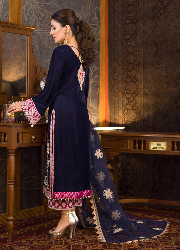 Zainab Chottani Embroidered Velvet Suits Unstitched 3 Piece ZC21FW 05 Pareesa - Winter Collection