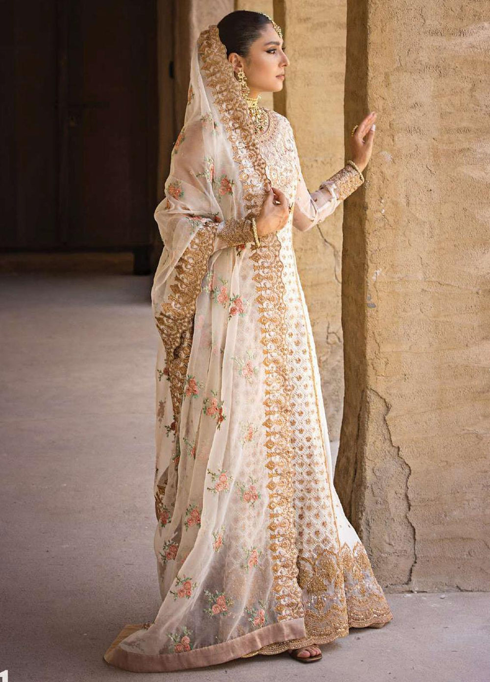 Zainab Chottani Embroidered Organza Suits Unstitched 4 Piece ZC23WF D-01 Heer - Wedding Collection