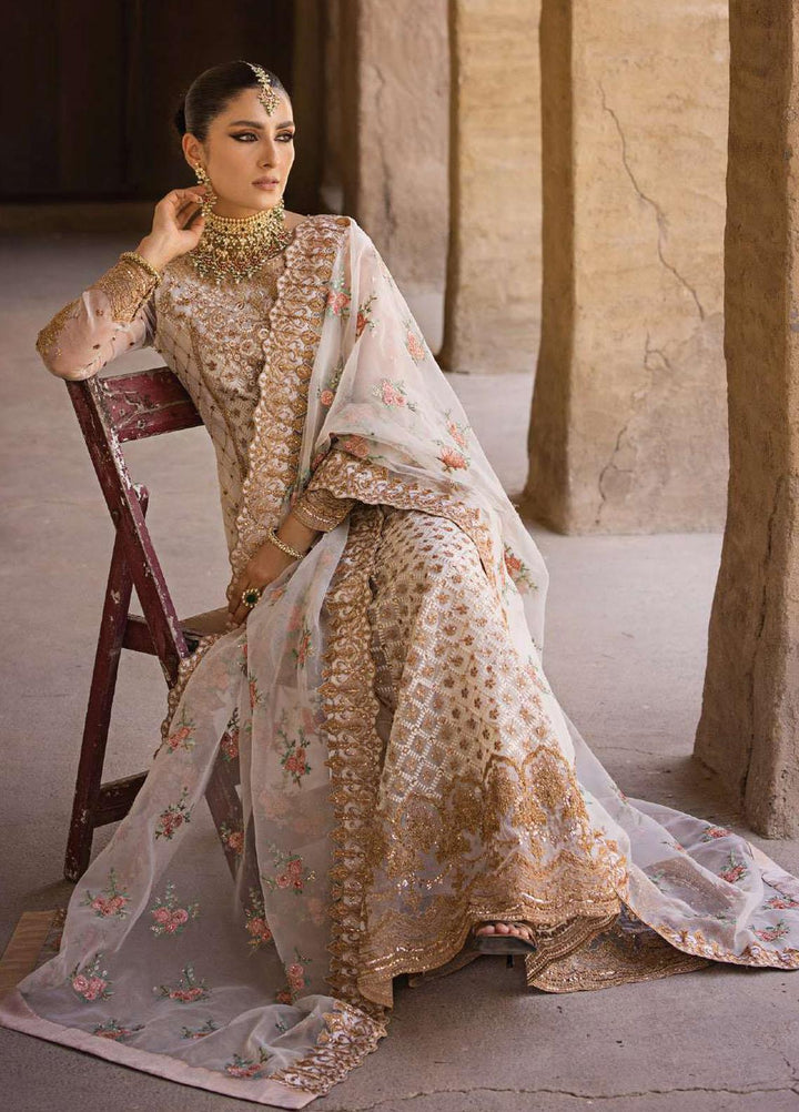 Zainab Chottani Embroidered Organza Suits Unstitched 4 Piece ZC23WF D-01 Heer - Wedding Collection