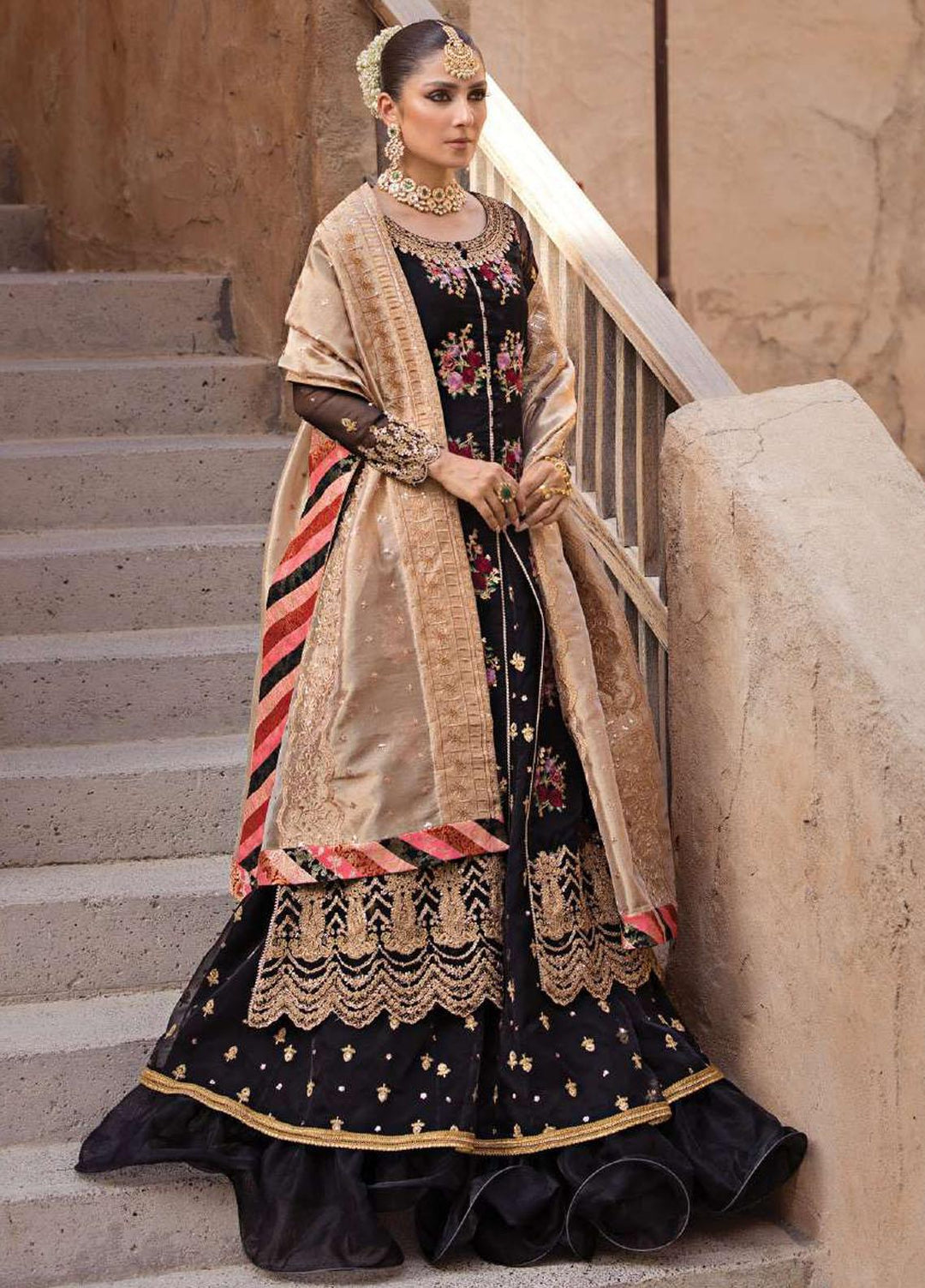 Zainab Chottani Embroidered Organza Suits Unstitched 4 Piece ZC23WF D-02 Dilbahar - Wedding Collection