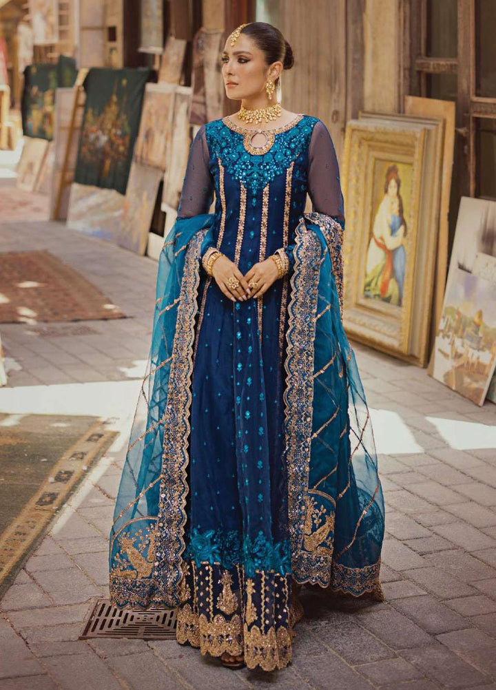 Zainab Chottani Embroidered Organza Suits Unstitched 4 Piece ZC23WF D-03 Mahi - Wedding Collection