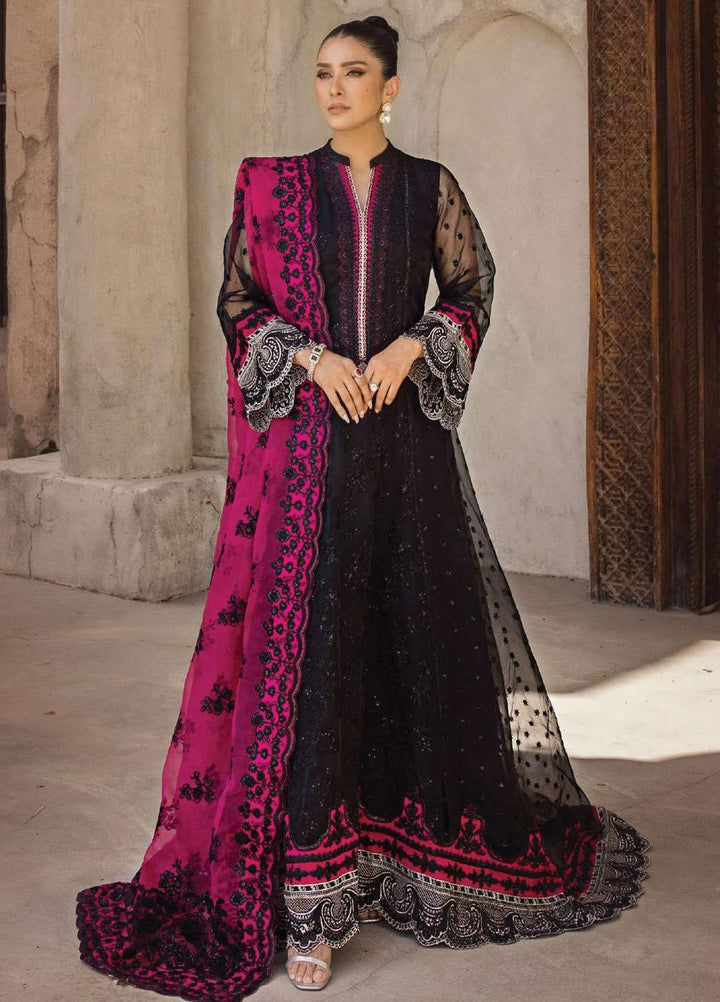 Zainab Chottani Embroidered Organza Suits Unstitched 4 Piece ZC23WF D-04 Nora - Wedding Collection