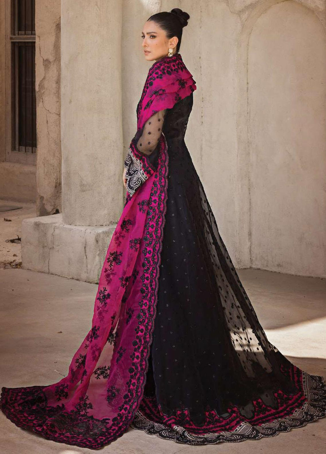 Zainab Chottani Embroidered Organza Suits Unstitched 4 Piece ZC23WF D-04 Nora - Wedding Collection