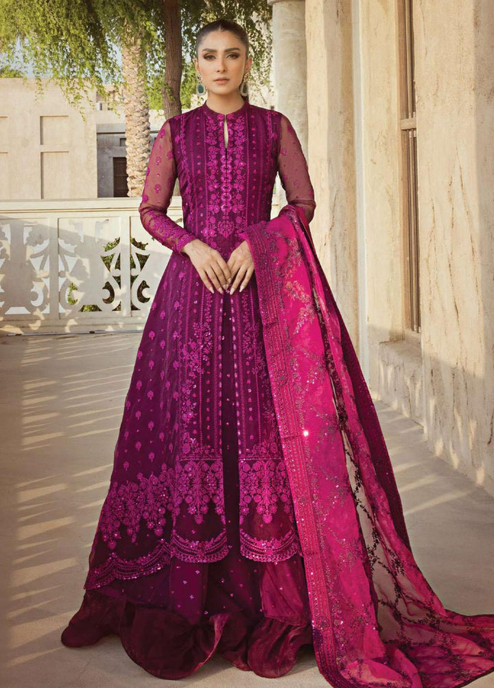 Zainab Chottani Embroidered Organza Suits Unstitched 4 Piece ZC23WF D-05 Ainaz - Wedding Collection