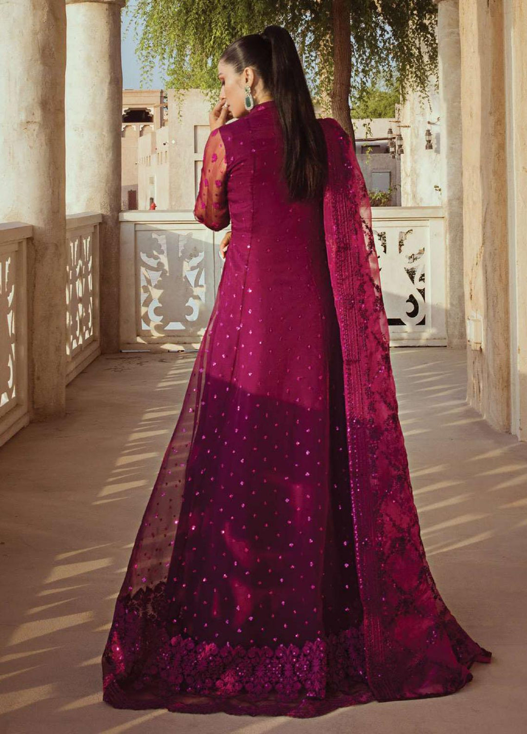 Zainab Chottani Embroidered Organza Suits Unstitched 4 Piece ZC23WF D-05 Ainaz - Wedding Collection