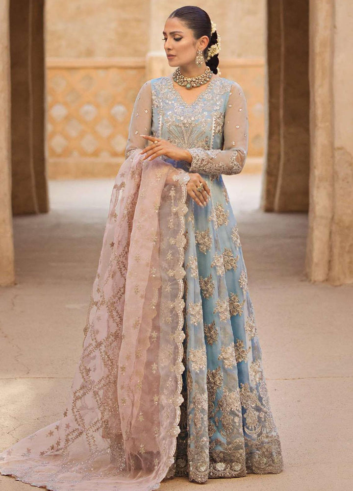Zainab Chottani Embroidered Organza Suits Unstitched 4 Piece ZC23WF D-06 Parinaz - Wedding Collection