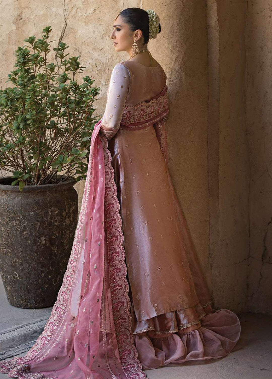 Zainab Chottani Embroidered Brocade Suits Unstitched 4 Piece ZC23WF D-07 Mah-e-Noor - Wedding Collection