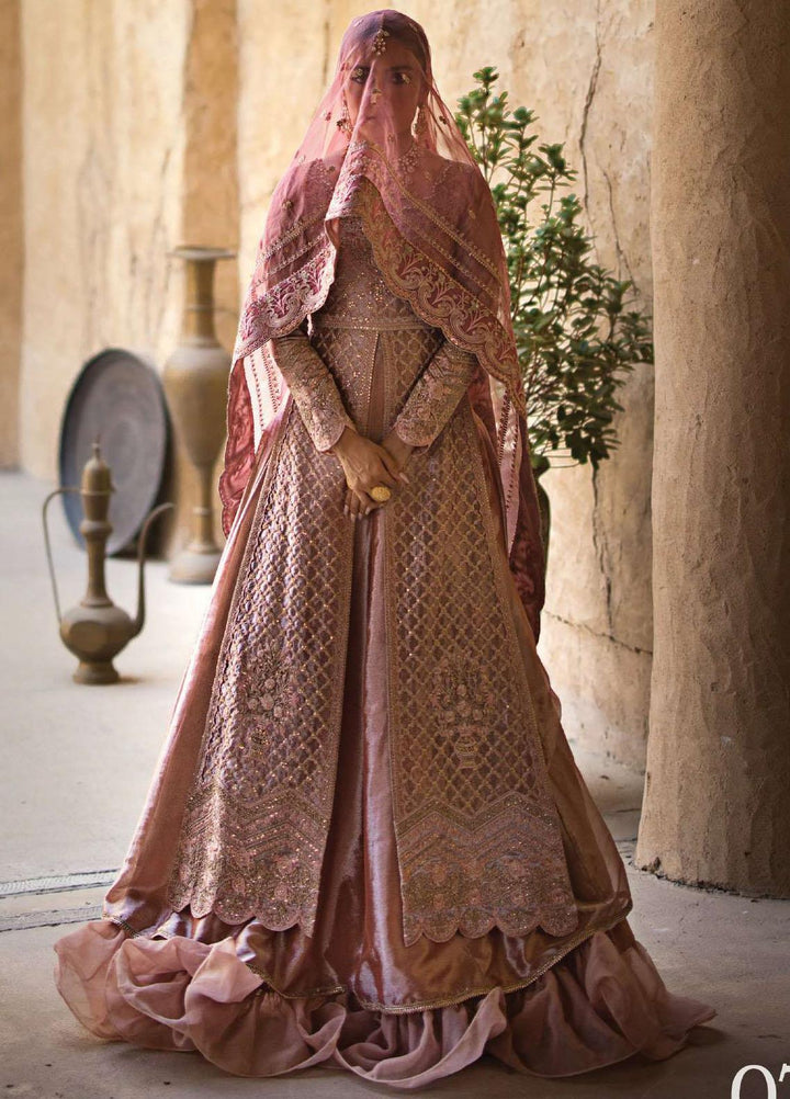 Zainab Chottani Embroidered Brocade Suits Unstitched 4 Piece ZC23WF D-07 Mah-e-Noor - Wedding Collection