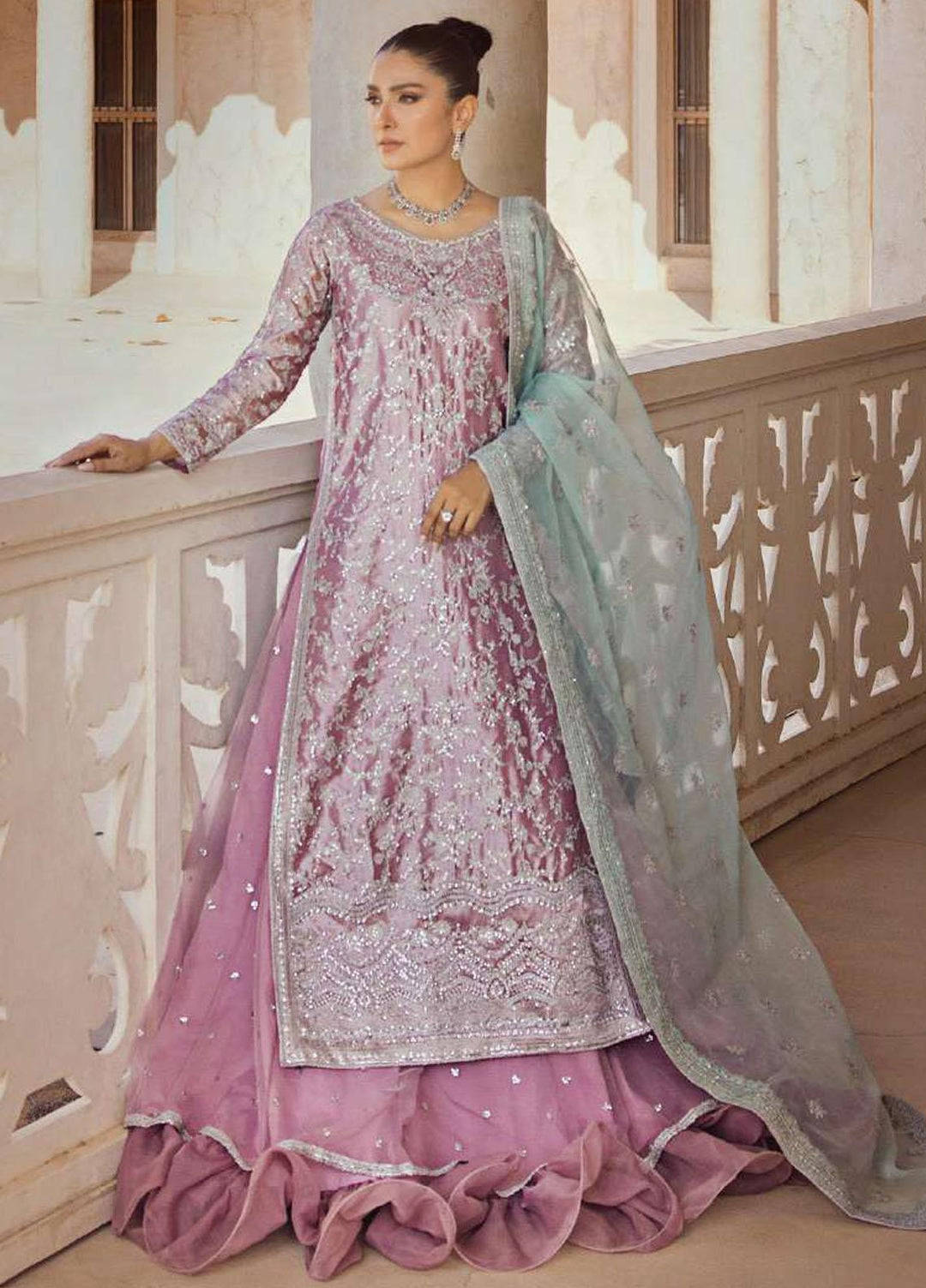 Zainab Chottani Embroidered Brocade Suits Unstitched 4 Piece ZC23WF D-08 Nermin - Wedding Collection