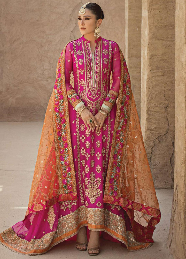 Zainab Chottani Embroidered Organza Suits Unstitched 4 Piece ZC23WF D-09 Husn-e-Ara - Wedding Collection
