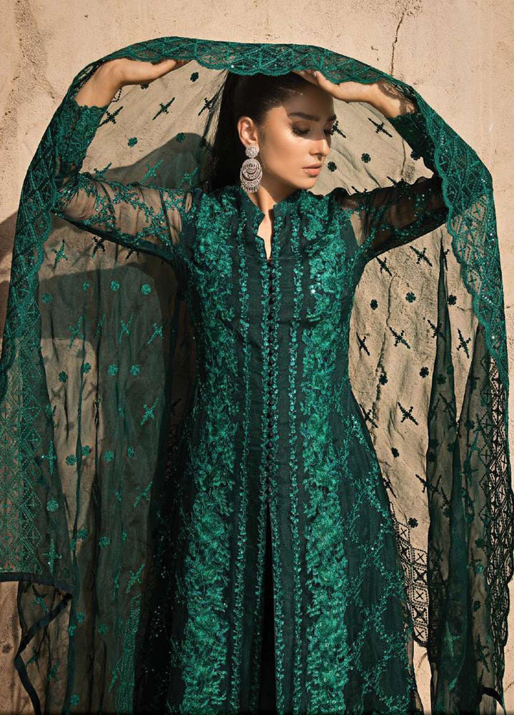 Zainab Chottani Embroidered Organza Suits Unstitched 4 Piece ZC23WF D-10 Zel Meerah - Wedding Collection