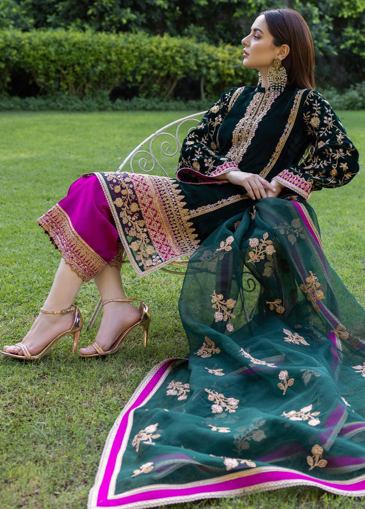 Zainab Chottani Embroidered Velvet Suits Unstitched 3 Piece ZC22V 02 Pareeshay - Luxury Collection