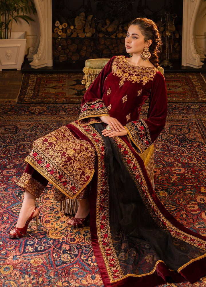 Zainab Chottani Embroidered Velvet Suits Unstitched 3 Piece ZC22V 04 Ameerah - Luxury Collection