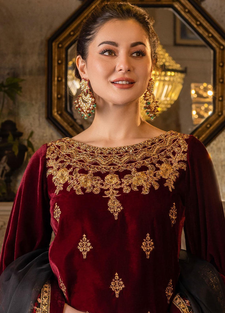 Zainab Chottani Embroidered Velvet Suits Unstitched 3 Piece ZC22V 04 Ameerah - Luxury Collection