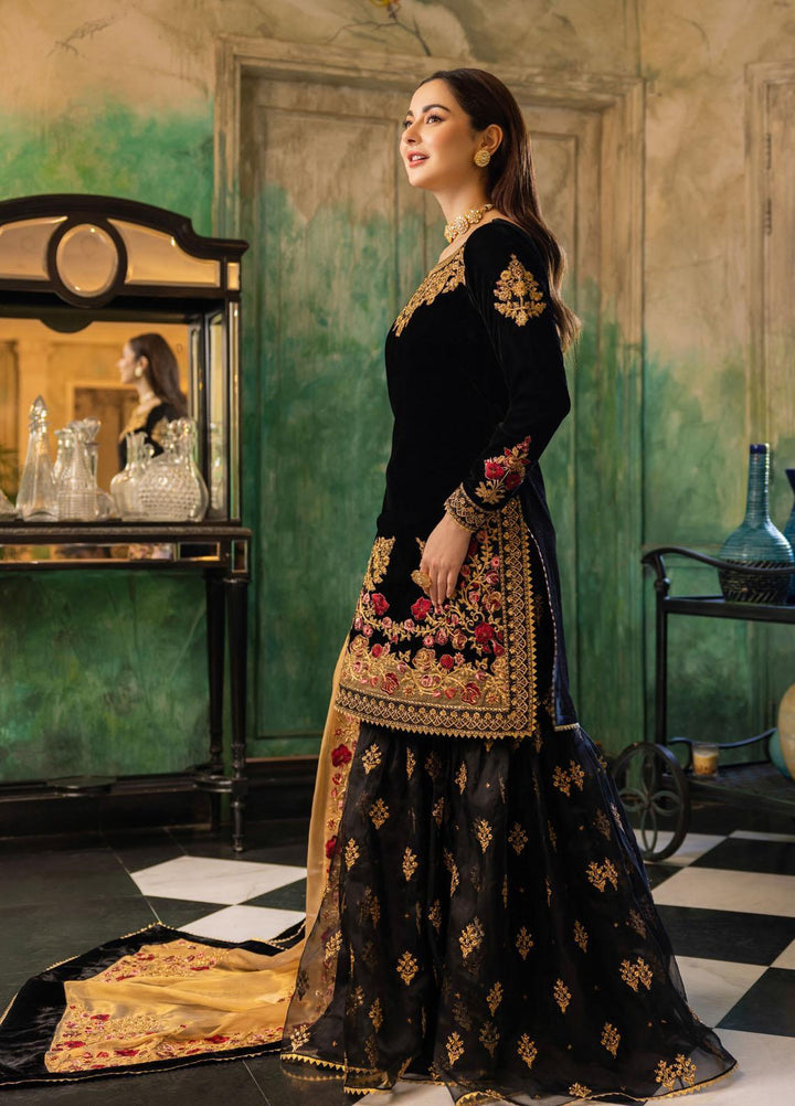 Zainab Chottani Embroidered Velvet Suits Unstitched 3 Piece ZC22V 06 Vasl - Luxury Collection