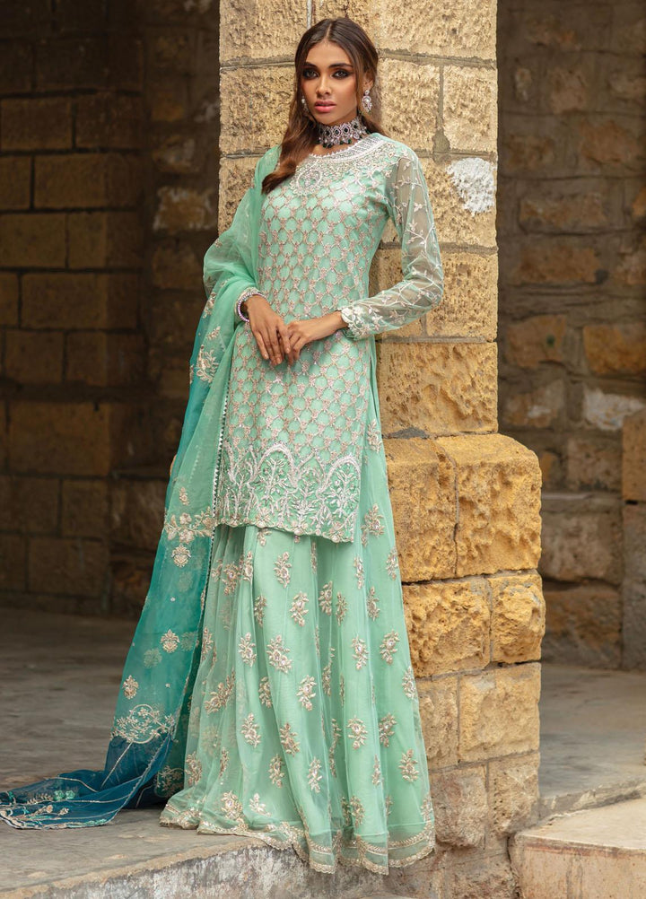 Zainab Chottani Embroidered Net Suits Unstitched 3 Piece ZC21WF Azrah 03 - Wedding Collection