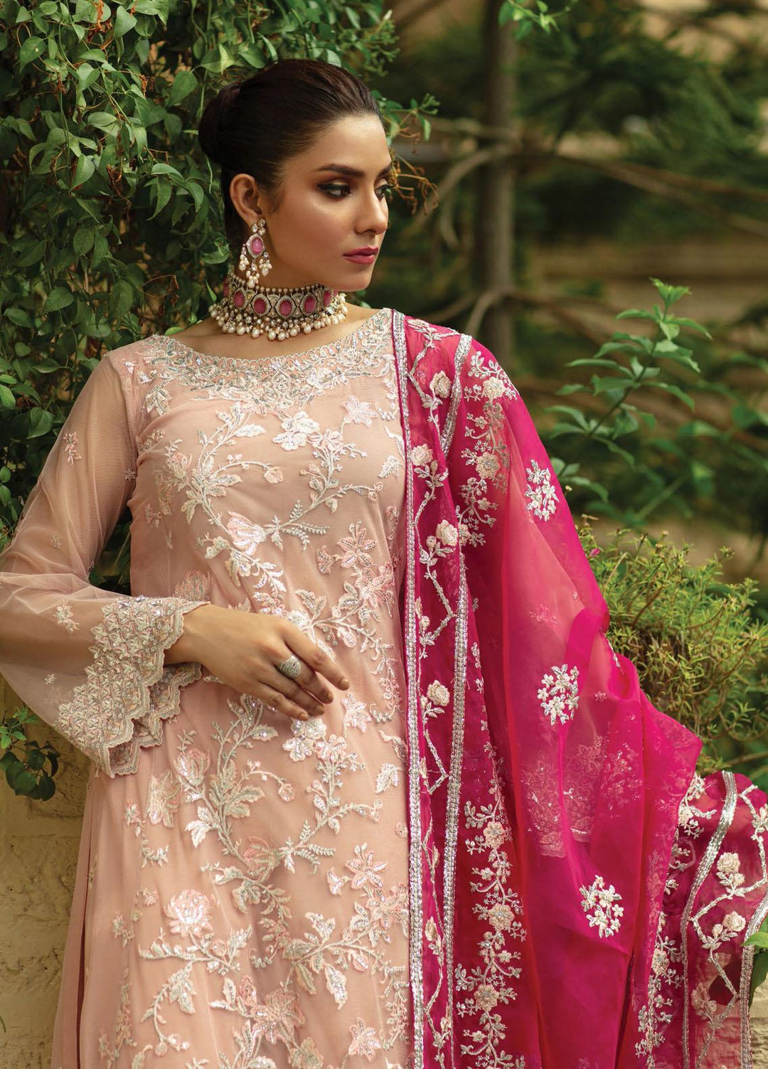 Zainab Chottani Embroidered Net Suits Unstitched 3 Piece ZC21WF Hasrat 08 - Wedding Collection