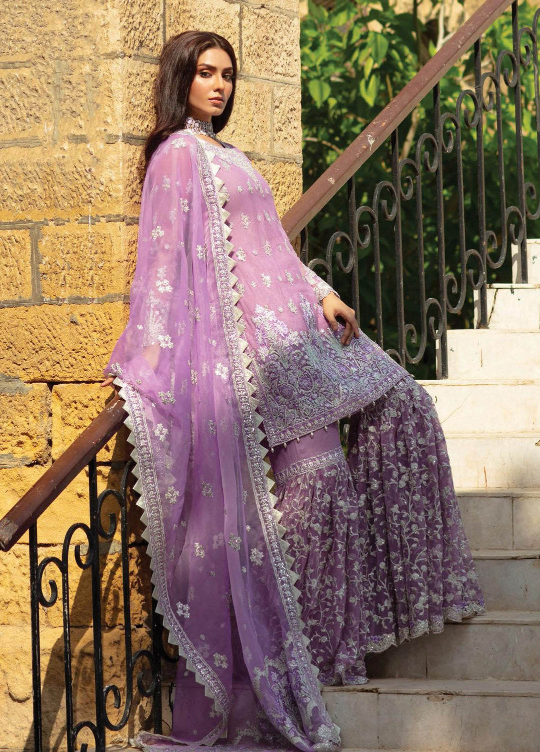 Zainab Chottani Embroidered Net Suits Unstitched 3 Piece ZC21WF Layla 04 - Wedding Collection