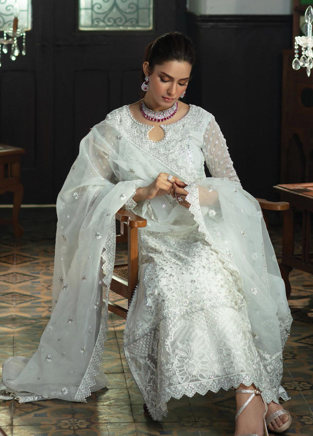 Zainab Chottani Embroidered Chiffon Suits Unstitched 3 Piece ZC21WF Miray 02 - Wedding Collection