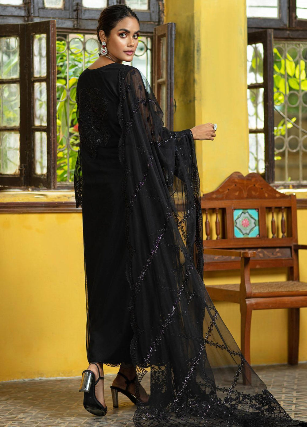 Zainab Chottani Embroidered Net Suits Unstitched 3 Piece ZC21WF Shabnam 01 - Wedding Collection