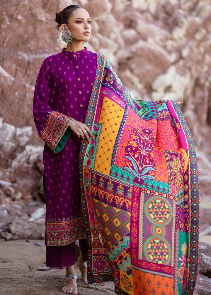 Zainab Chottani Embroidered Herringbone Suits Unstitched 3 Piece ZC23WS D10 Gul - Winter Collection