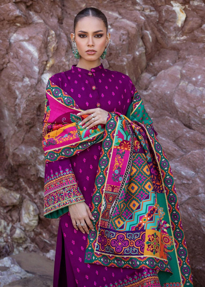 Zainab Chottani Embroidered Herringbone Suits Unstitched 3 Piece ZC23WS D10 Gul - Winter Collection