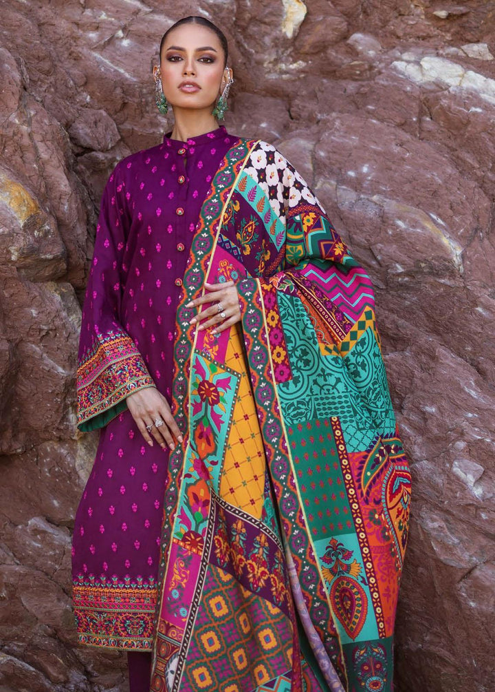 Zainab Chottani Embroidered Herringbone Suits Unstitched 3 Piece ZC23WS D10 Gul - Winter Collection