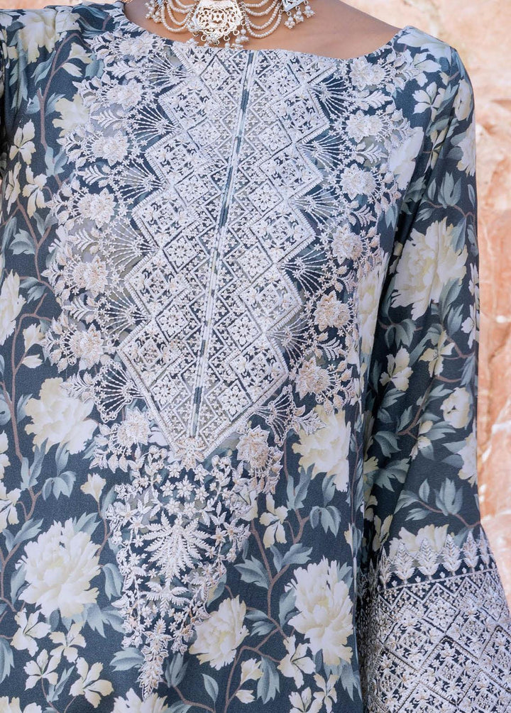 Zainab Chottani Embroidered Herringbone Suits Unstitched 3 Piece ZC23WS D2 Kinara - Winter Collection