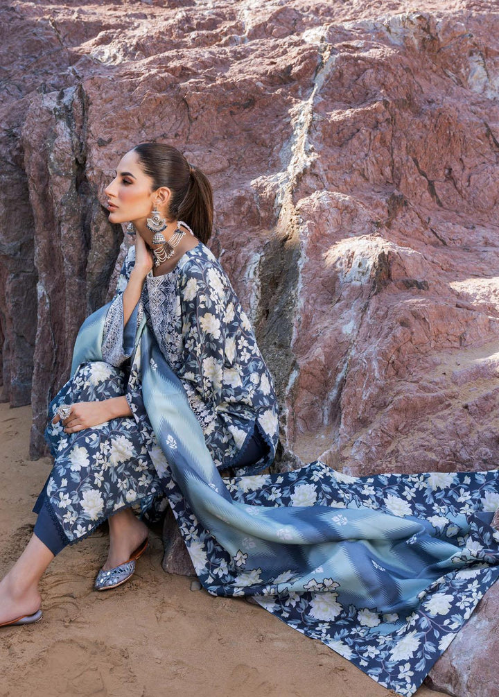 Zainab Chottani Embroidered Herringbone Suits Unstitched 3 Piece ZC23WS D2 Kinara - Winter Collection