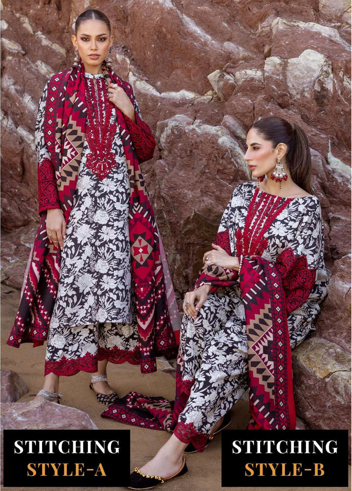 Zainab Chottani Embroidered Herringbone Suits Unstitched 3 Piece ZC23WS D3 Asna - Winter Collection
