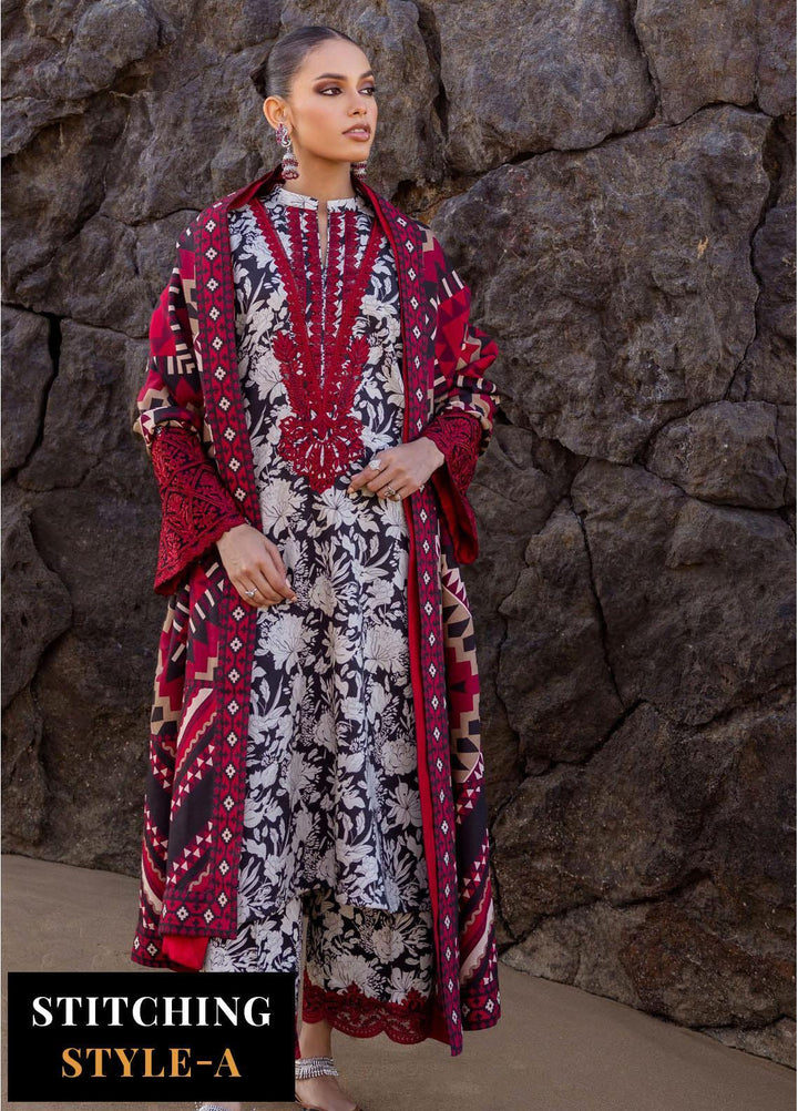 Zainab Chottani Embroidered Herringbone Suits Unstitched 3 Piece ZC23WS D3 Asna - Winter Collection