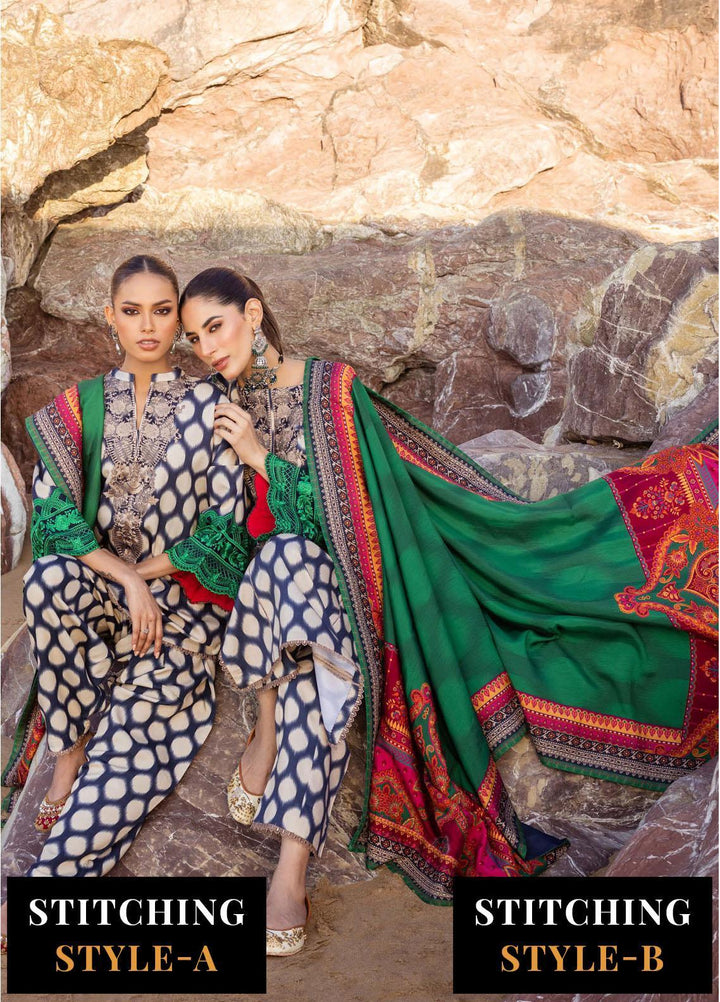 Zainab Chottani Embroidered Herringbone Suits Unstitched 3 Piece ZC23WS D4 Kiara - Winter Collection