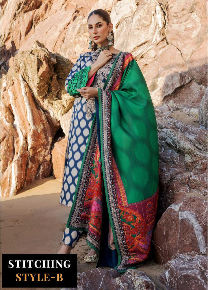 Zainab Chottani Embroidered Herringbone Suits Unstitched 3 Piece ZC23WS D4 Kiara - Winter Collection