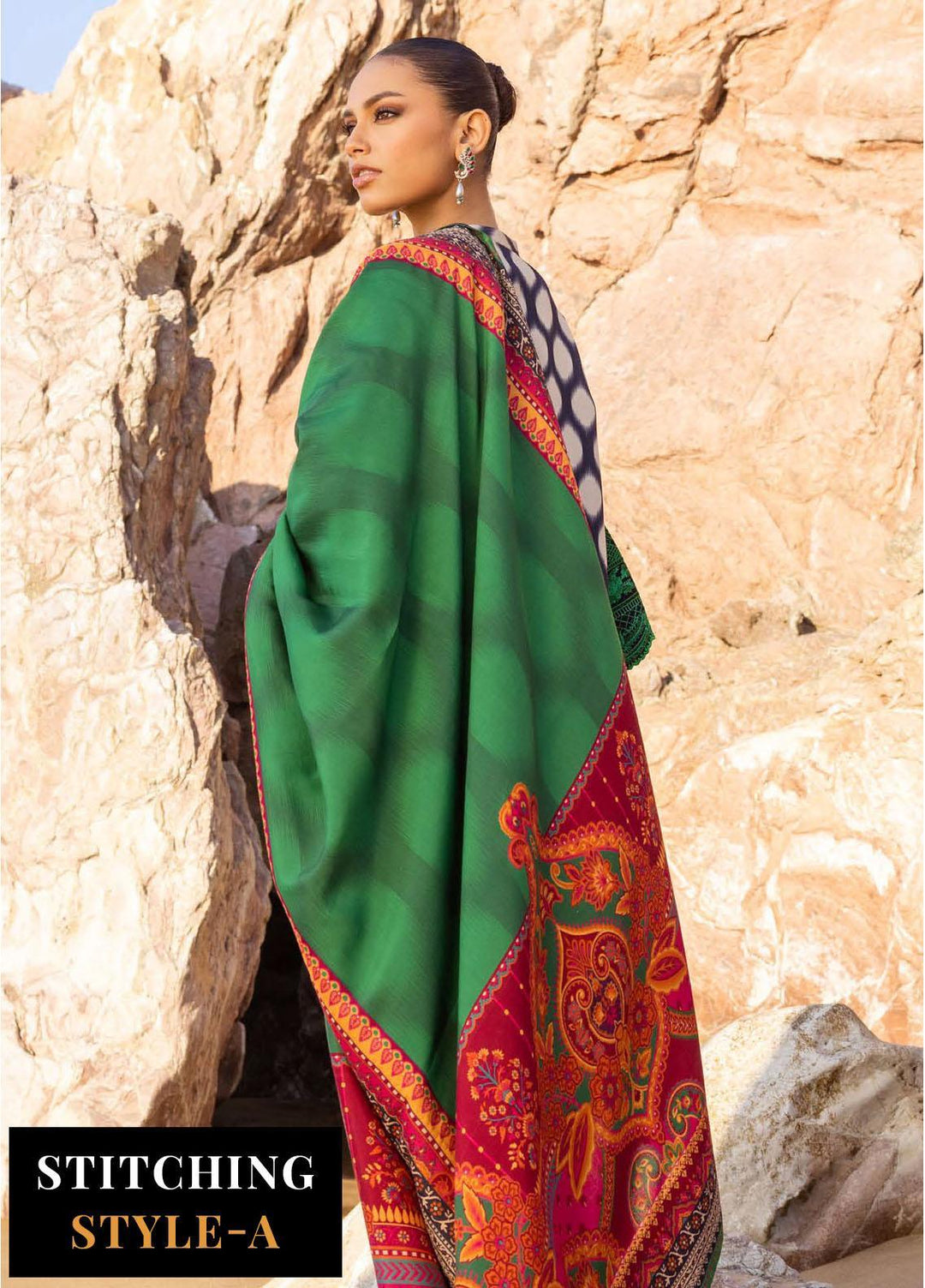 Zainab Chottani Embroidered Herringbone Suits Unstitched 3 Piece ZC23WS D4 Kiara - Winter Collection