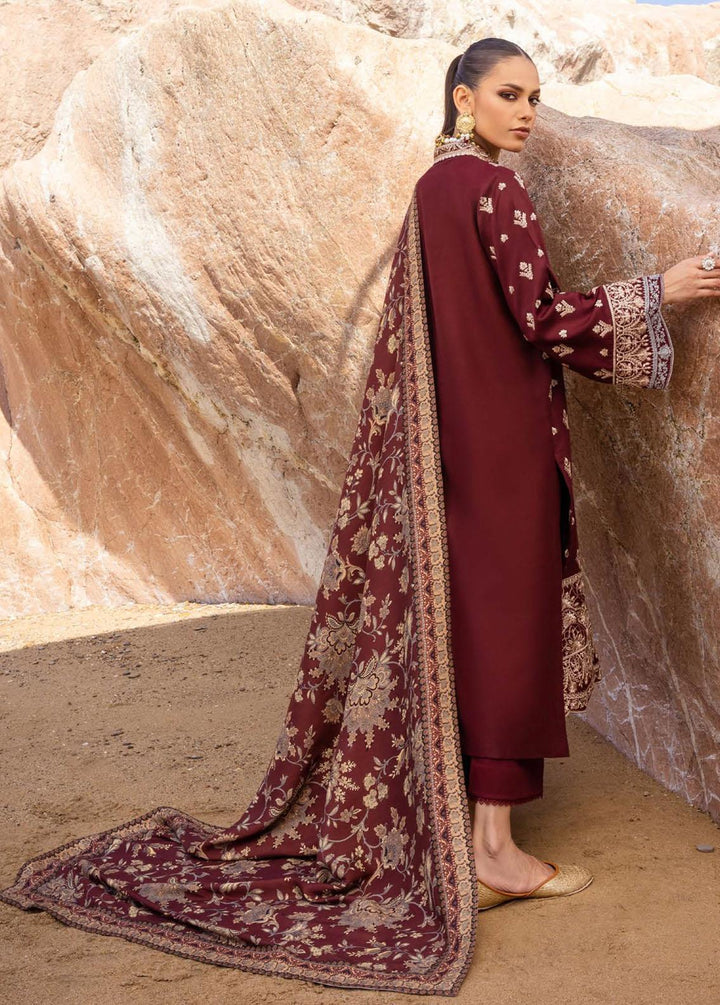 Zainab Chottani Embroidered Herringbone Suits Unstitched 3 Piece ZC23WS D7 Guzel - Winter Collection