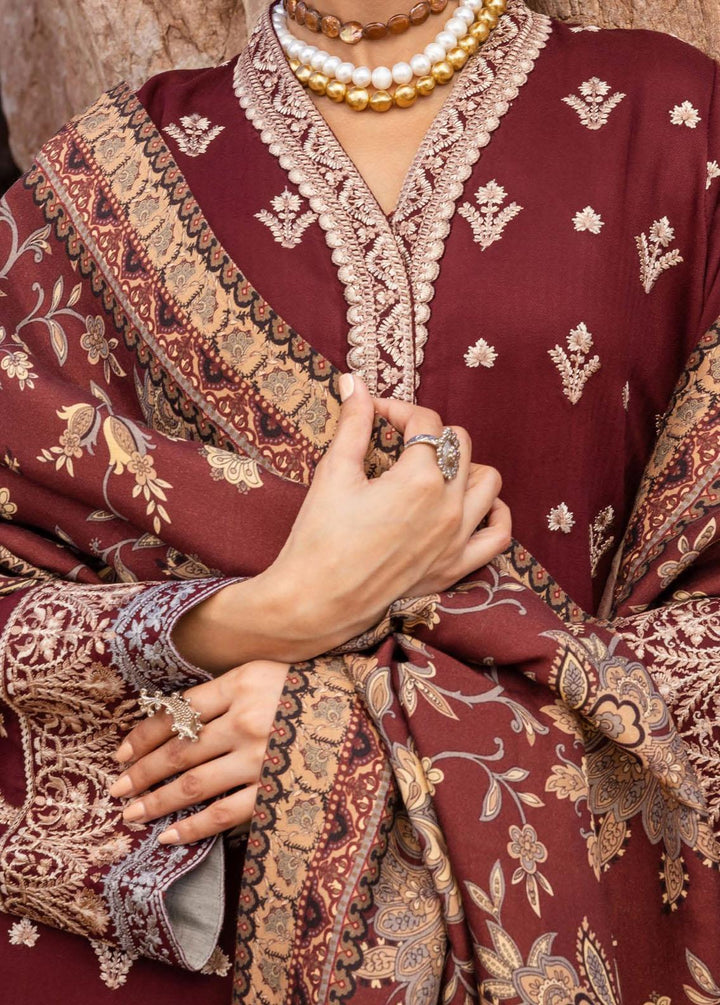 Zainab Chottani Embroidered Herringbone Suits Unstitched 3 Piece ZC23WS D7 Guzel - Winter Collection