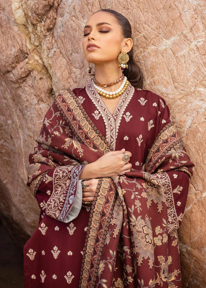 Zainab Chottani Embroidered Herringbone Suits Unstitched 3 Piece ZC23WS D7 Guzel - Winter Collection