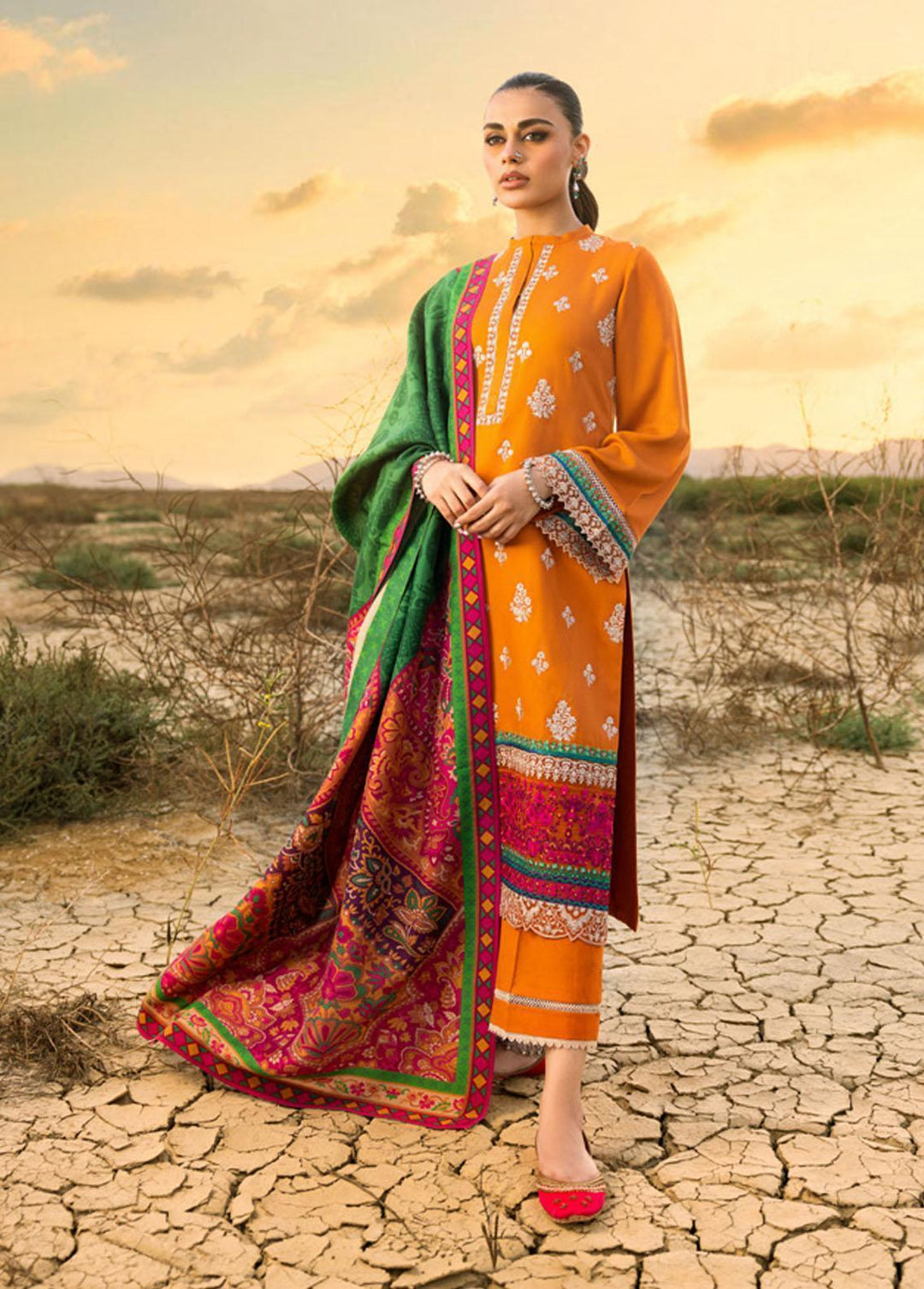 Zainab Chottani Embroidered  Suits Unstitched 3 Piece ZC22W 06 Maya - Winter Collection