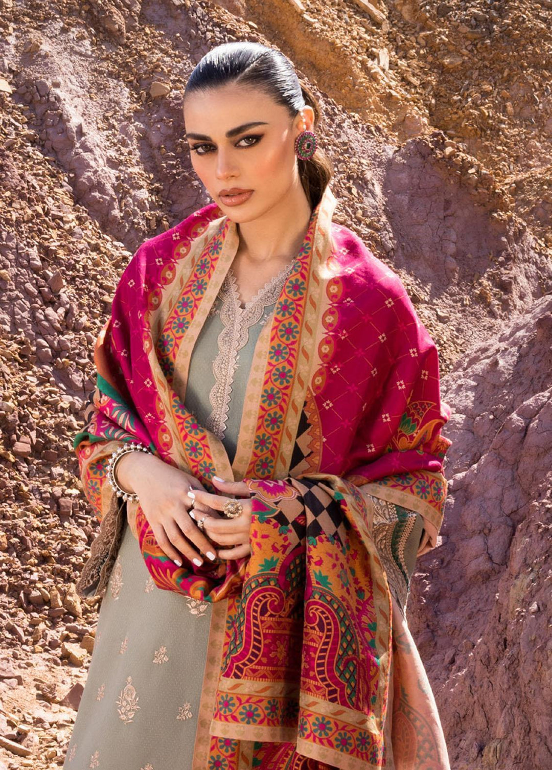 Zainab Chottani Embroidered  Suits Unstitched 3 Piece ZC22W 07 Hayat - Winter Collection