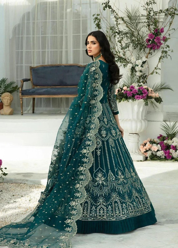 Zainab Fareedi Embroidered Organza Suits Unstitched 3 Piece ZNF23LF Serena ZF002 - Luxury Festive Collection