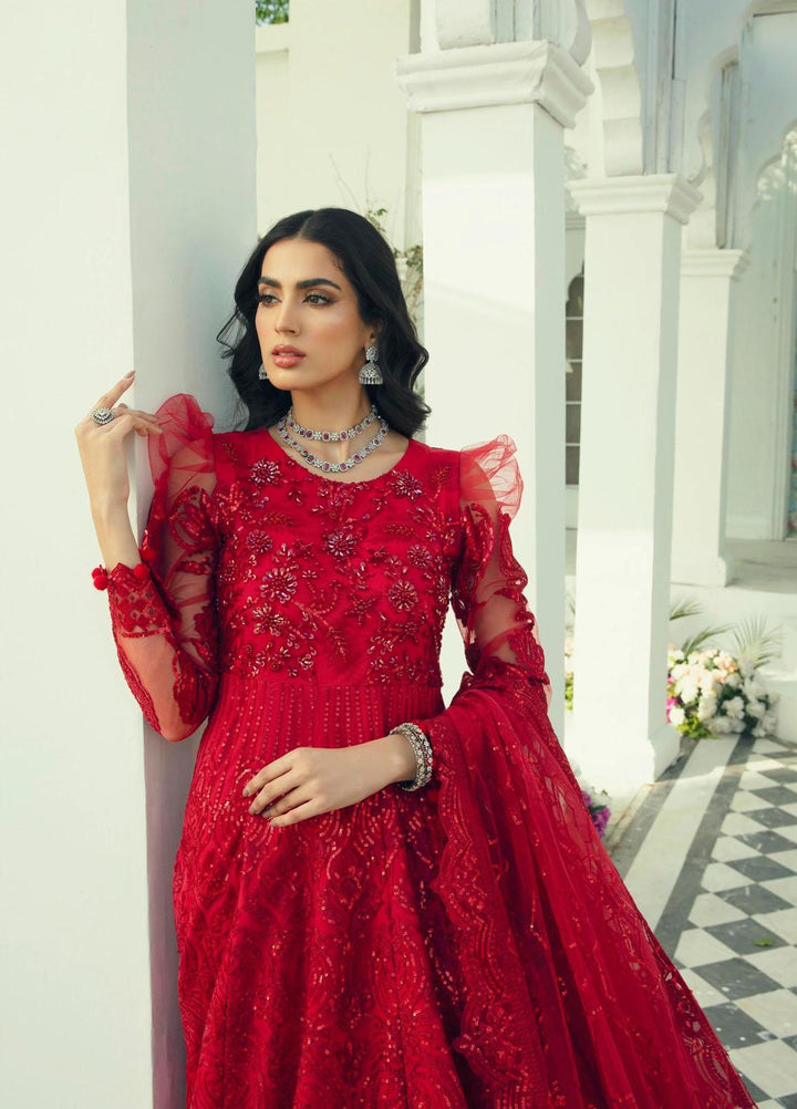 Zainab Fareedi Embroidered Net Suits Unstitched 3 Piece ZNF23LF Millie ZF012 - Luxury Festive Collection