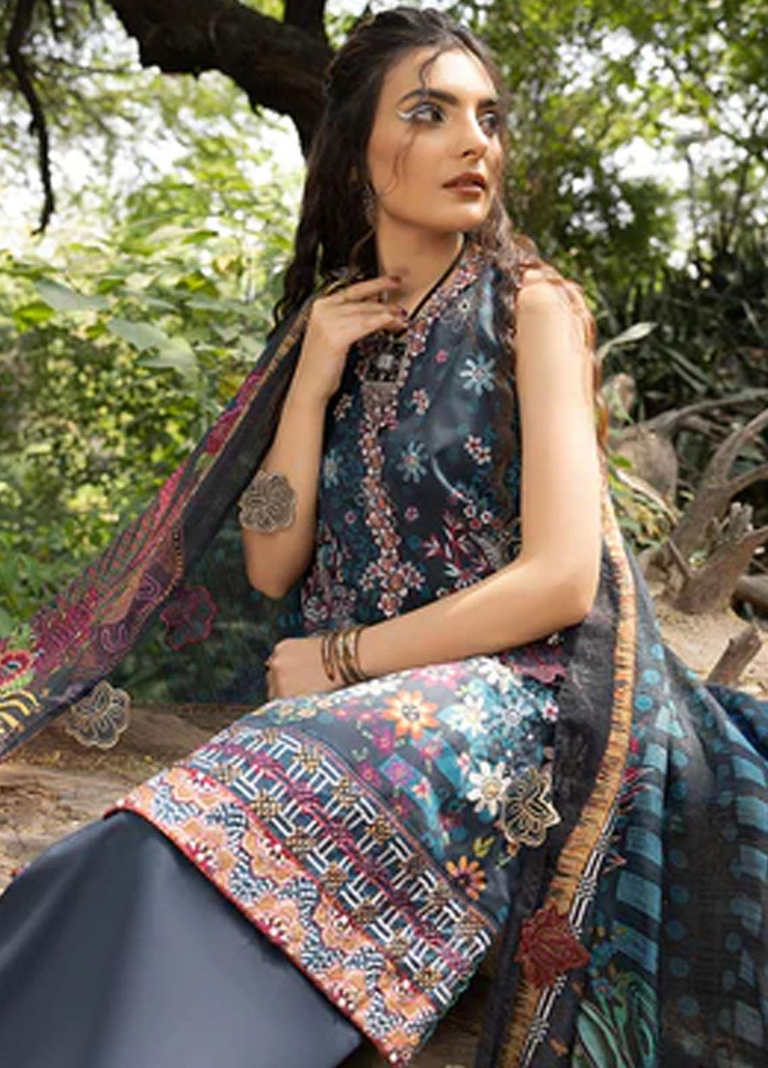 Zaire Print By Izel Embroidered Lawn Suits Unstitched 3 Piece IZL23Z Havana - Summer Collection