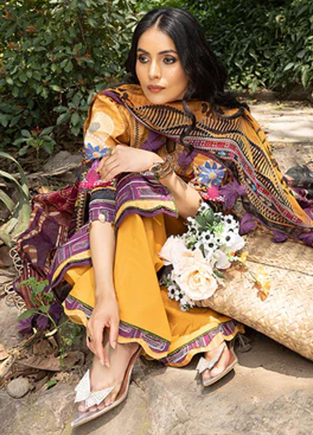 Zaire Print By Izel Embroidered Lawn Suits Unstitched 3 Piece IZL23Z Makao - Summer Collection