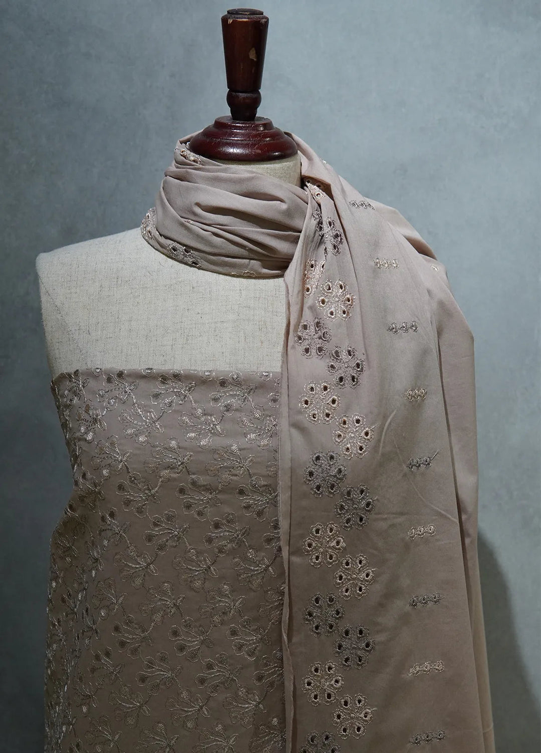 Zam Zam Chikankari Lawn Suit Unstitched 3 Piece ZMZ24C Brown - Summer Collection